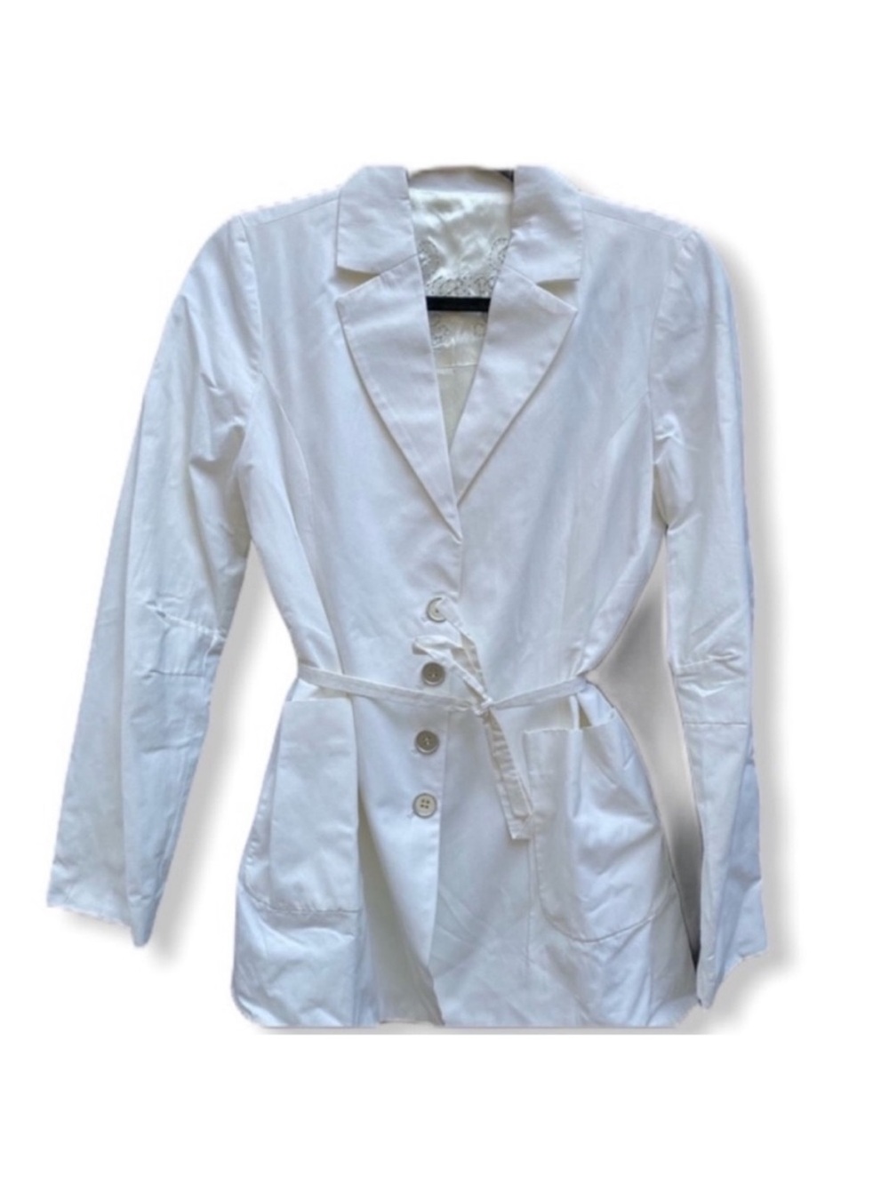 Pete and Greta Women's Cream Button-Front Blazer Jacket - Picture 10 of 12